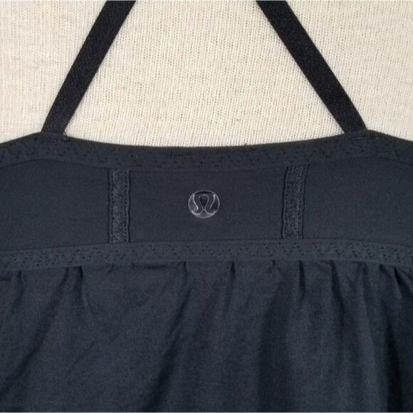Lululemon Black Rehearsal Balletcore Faux Wrap Bust Baby Doll Y2K Tank Size 8 - Picture 10 of 12